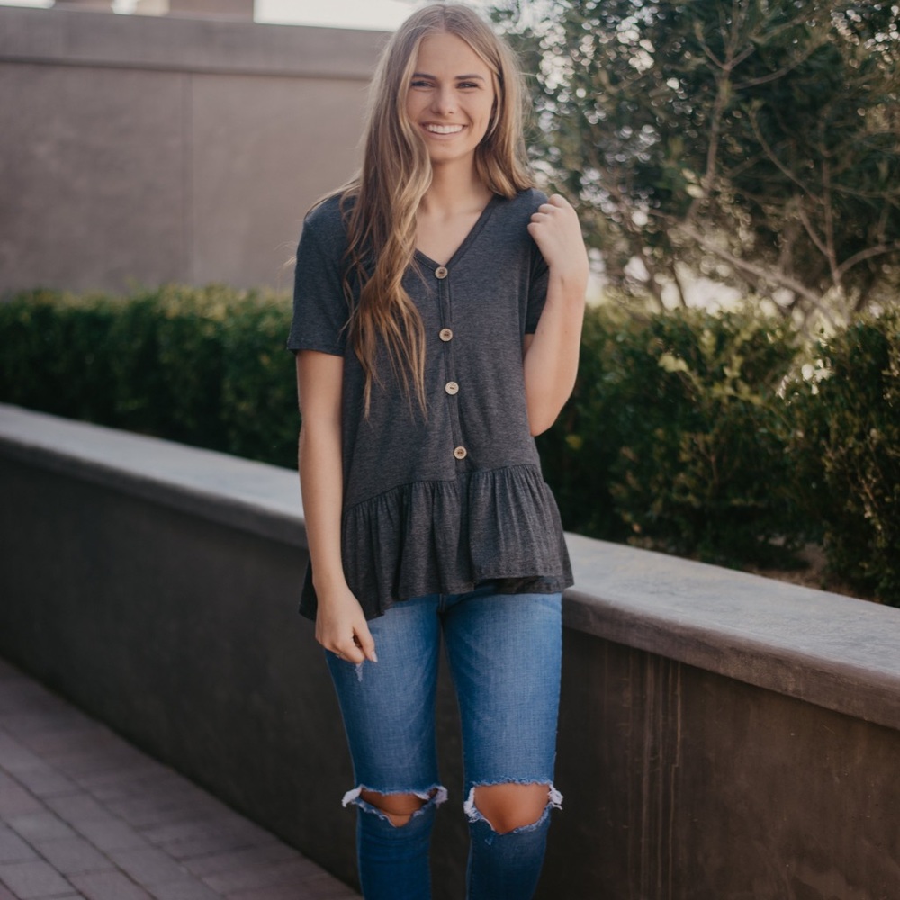 Piper scoot roolee button down peplum medium